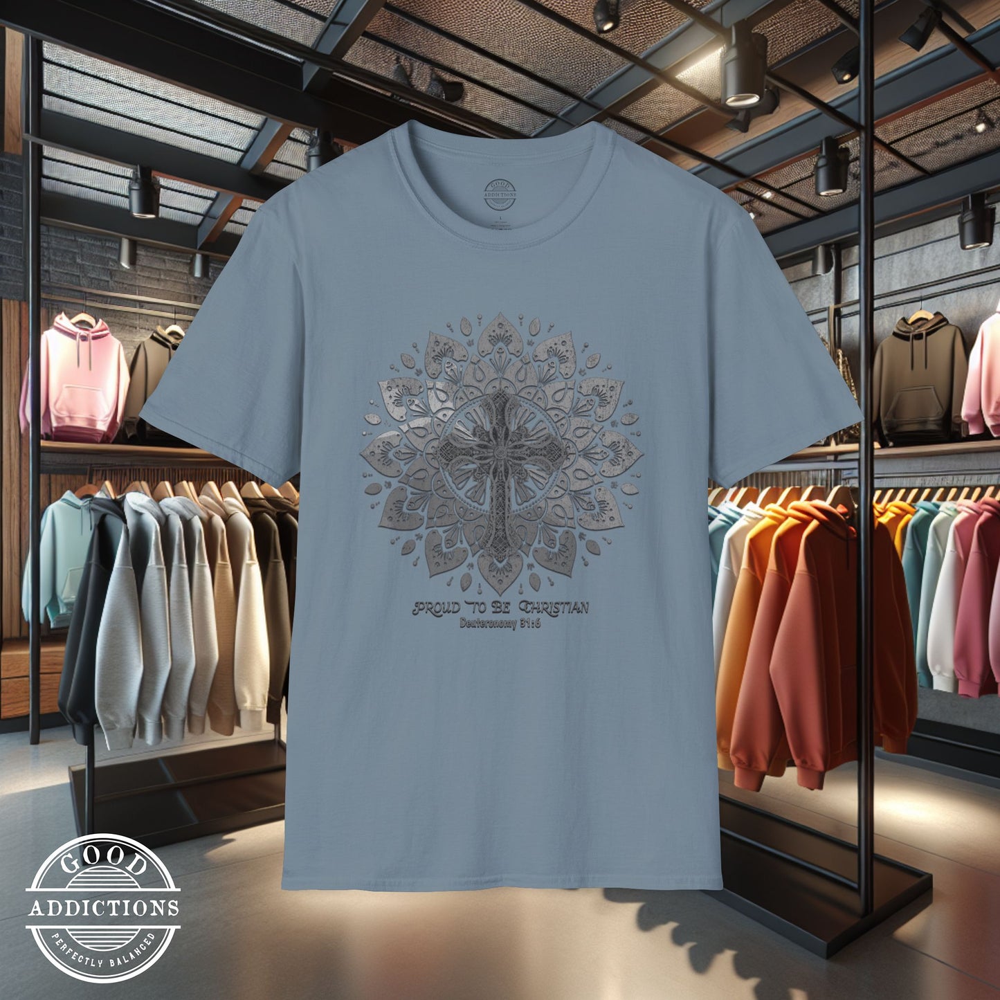 Proud to Be Christian T-Shirt – Faith Mandala Graphic Tee for Spiritual Strength & Everyday Inspiration