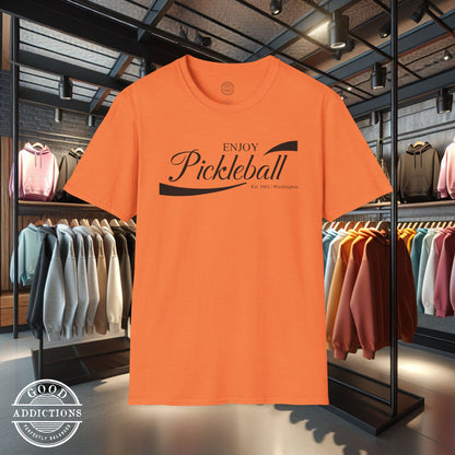 Enjoy Pickleball T-Shirt – “Chill & Dink” Good Addictions Tee for Paddle Lovers, Court Jokers & Pickleball Addicts
