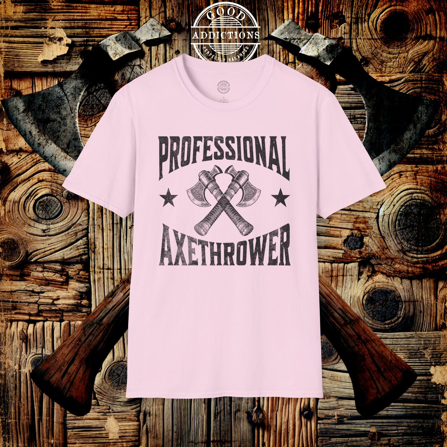 Professional Axe Thrower T-Shirt – “Sharp Focus” Bold Tee for Lumberjacks, League Players & Backyard Warriors