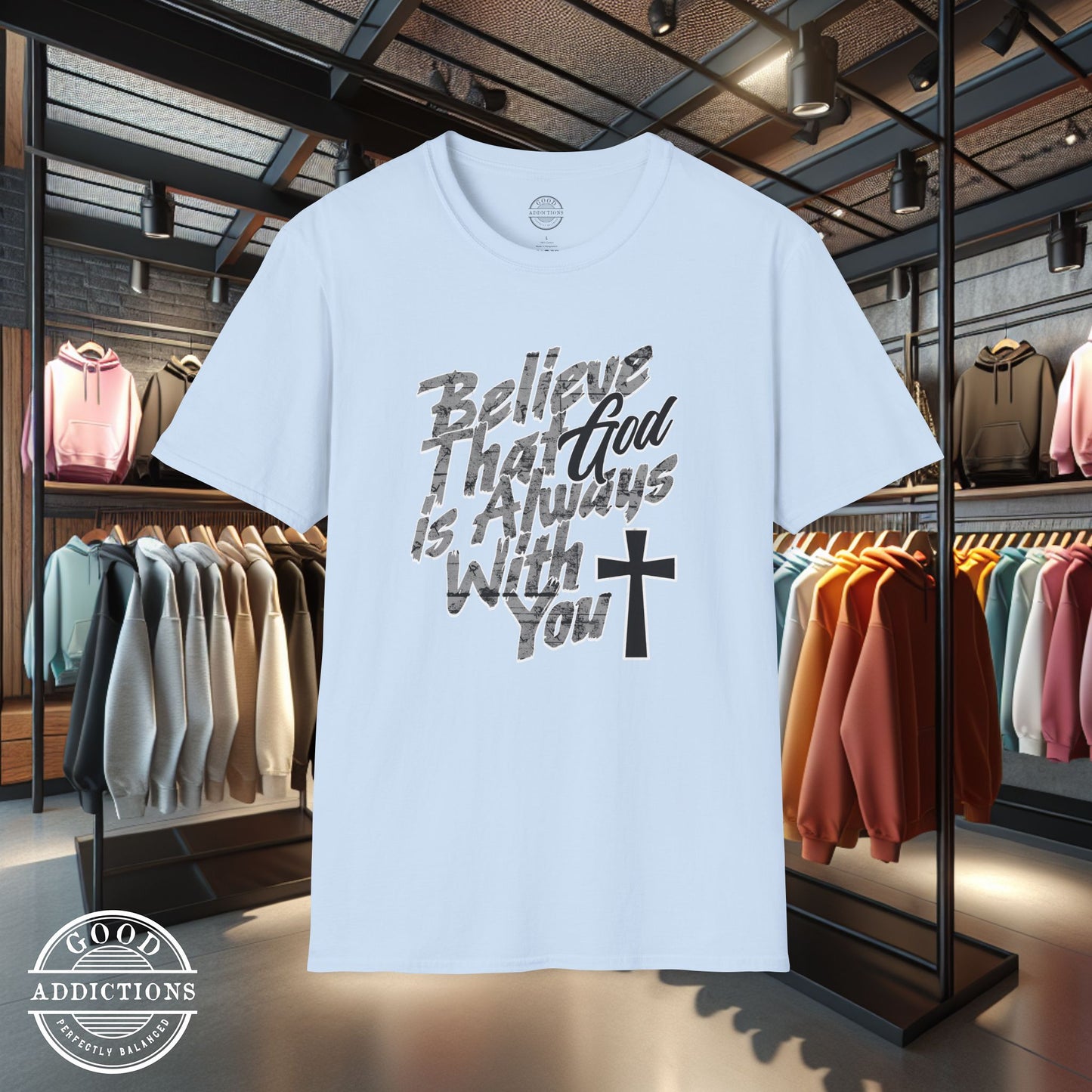 Believe That God Is Always With You T-Shirt – Inspirational Christian Faith Tee for Daily Encouragement