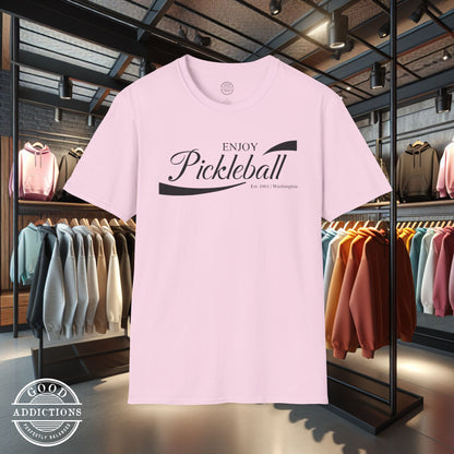 Enjoy Pickleball T-Shirt – “Chill & Dink” Good Addictions Tee for Paddle Lovers, Court Jokers & Pickleball Addicts