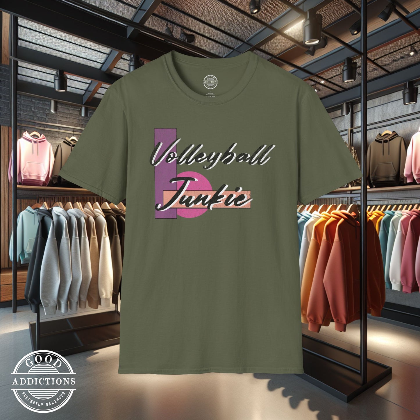 Volleyball Junkie T-Shirt – Fun Athletic Tee for Players, Coaches & Court Addicts