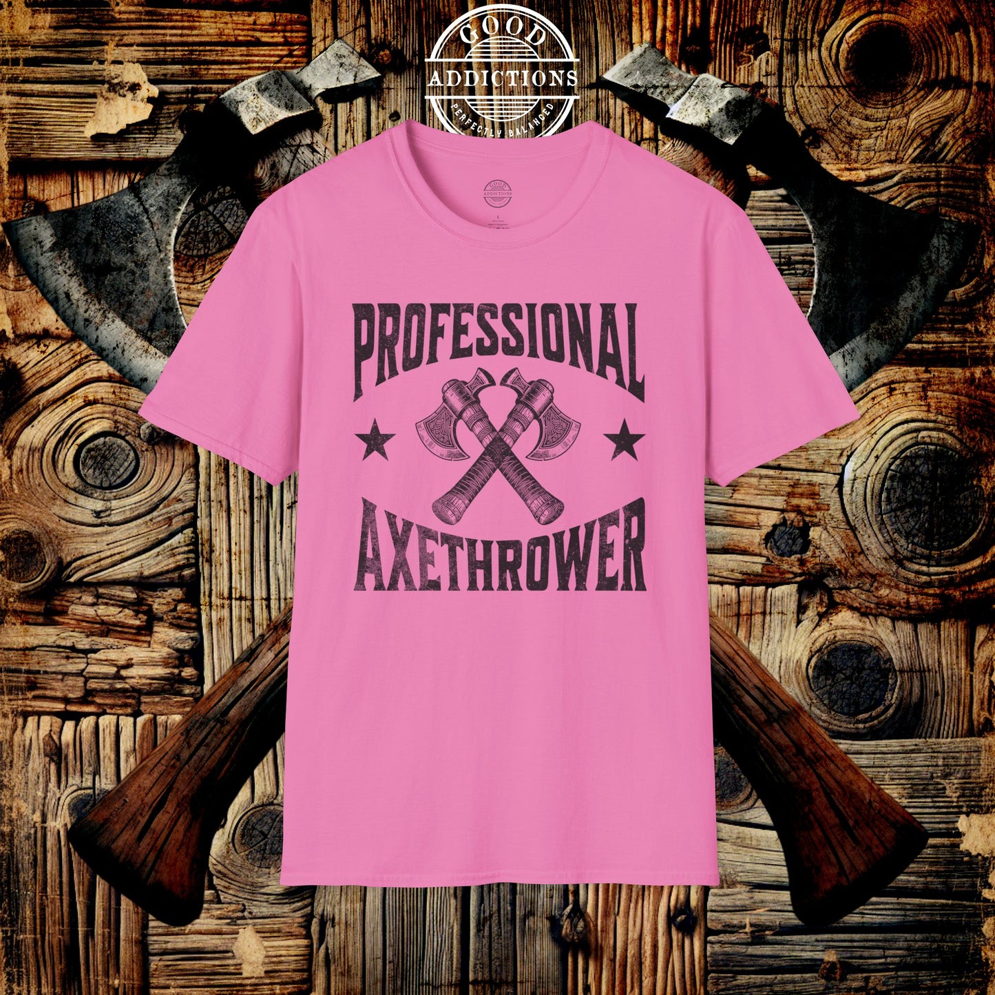 Professional Axe Thrower T-Shirt – “Sharp Focus” Bold Tee for Lumberjacks, League Players & Backyard Warriors