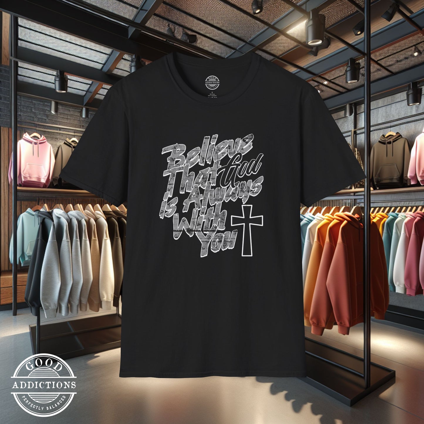 Believe That God Is Always With You T-Shirt – Inspirational Christian Faith Tee for Daily Encouragement