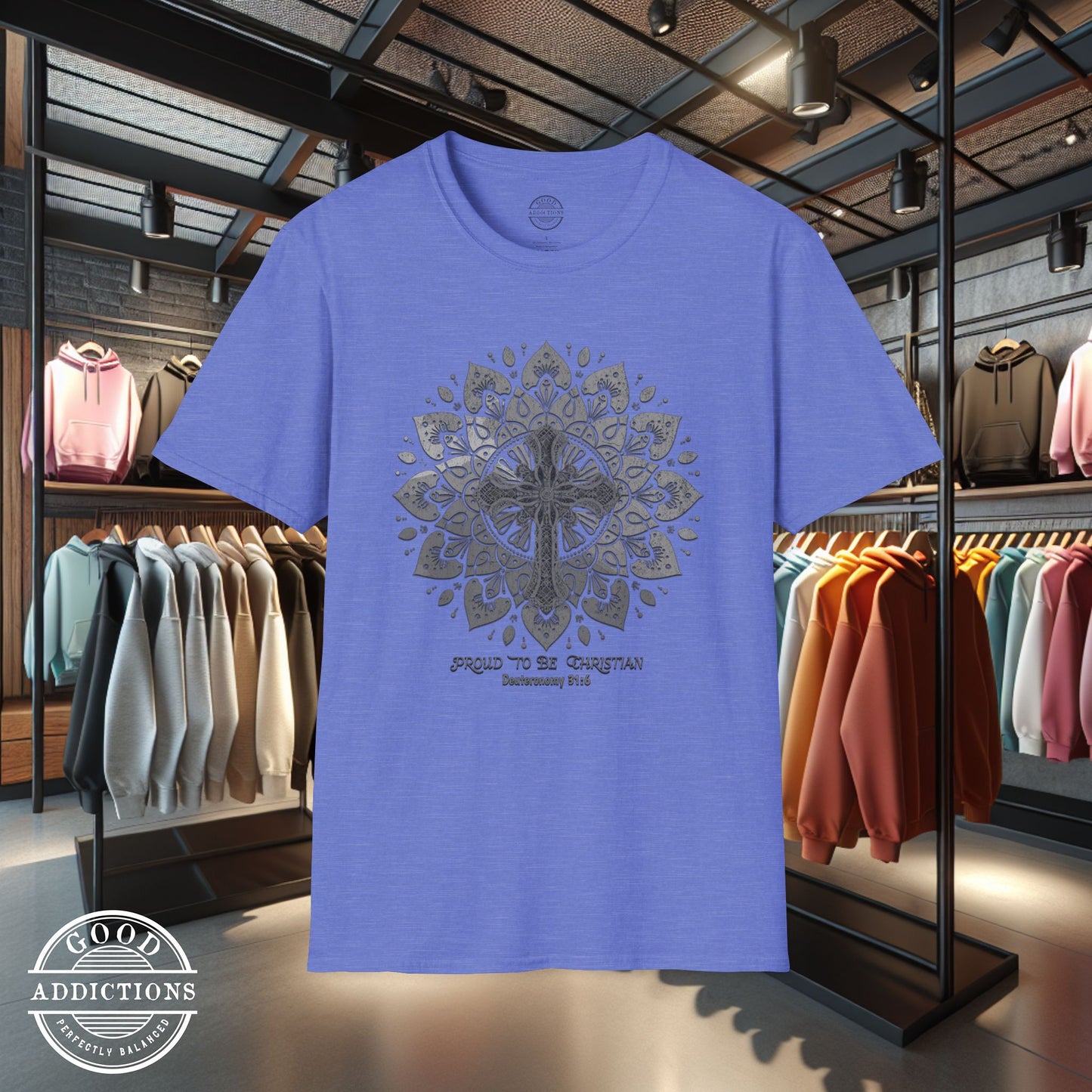 Proud to Be Christian T-Shirt – Faith Mandala Graphic Tee for Spiritual Strength & Everyday Inspiration