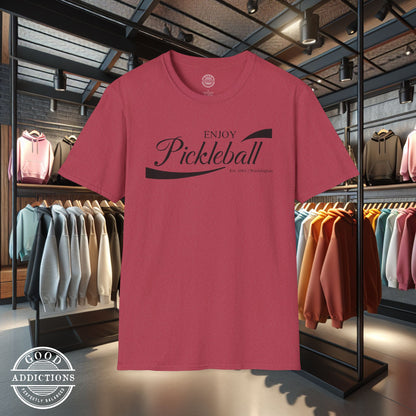 Enjoy Pickleball T-Shirt – “Chill & Dink” Good Addictions Tee for Paddle Lovers, Court Jokers & Pickleball Addicts