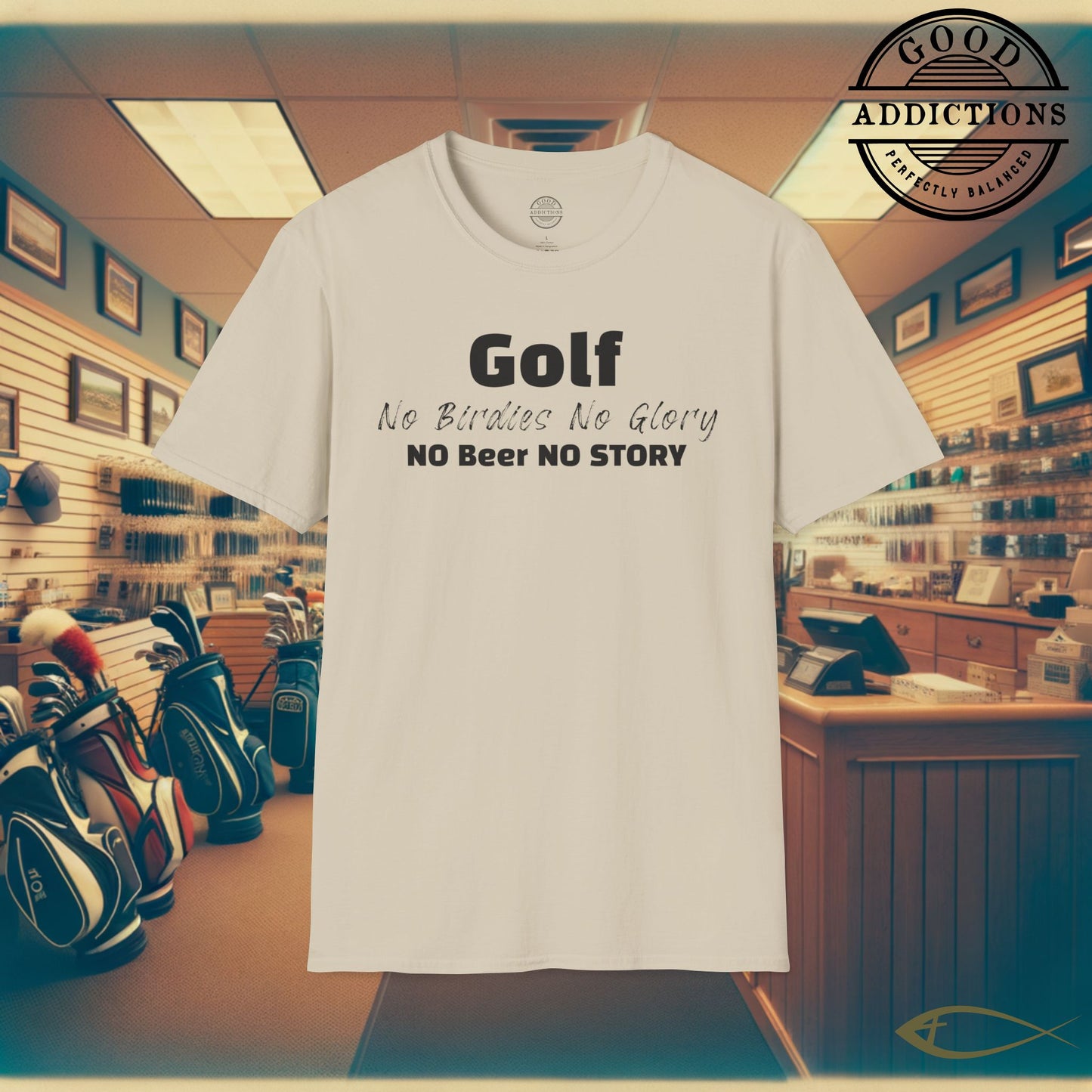 No Birdies No Glory T-Shirt – “No Beers No Story” Funny Golf Tee for Players, Drinkers & Weekend Warriors