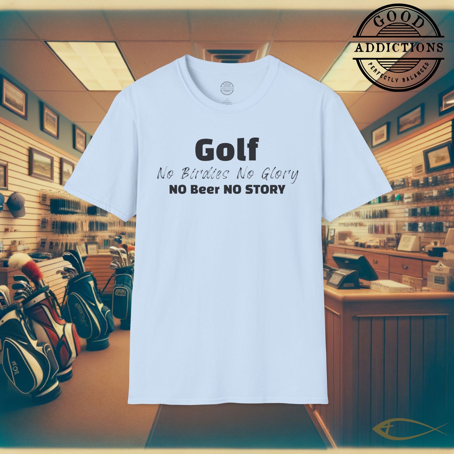 No Birdies No Glory T-Shirt – “No Beers No Story” Funny Golf Tee for Players, Drinkers & Weekend Warriors
