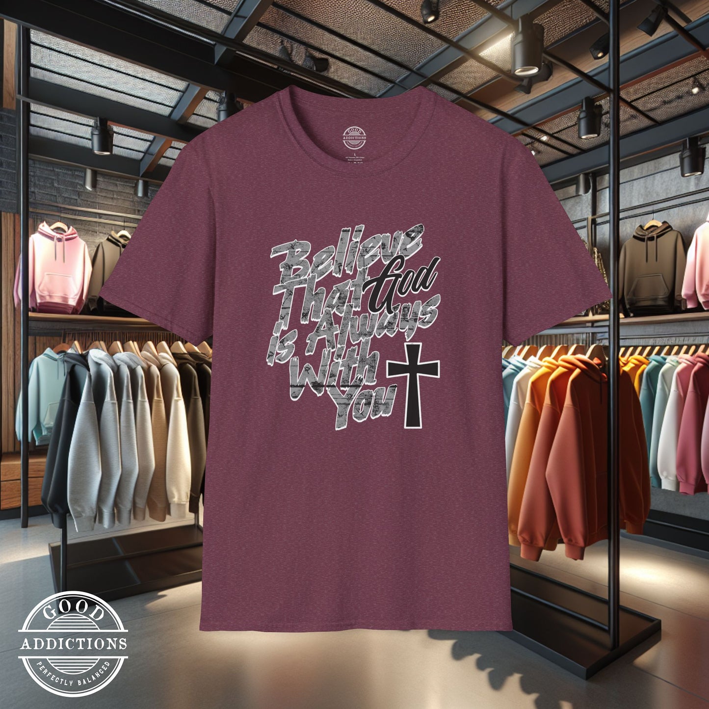 Believe That God Is Always With You T-Shirt – Inspirational Christian Faith Tee for Daily Encouragement