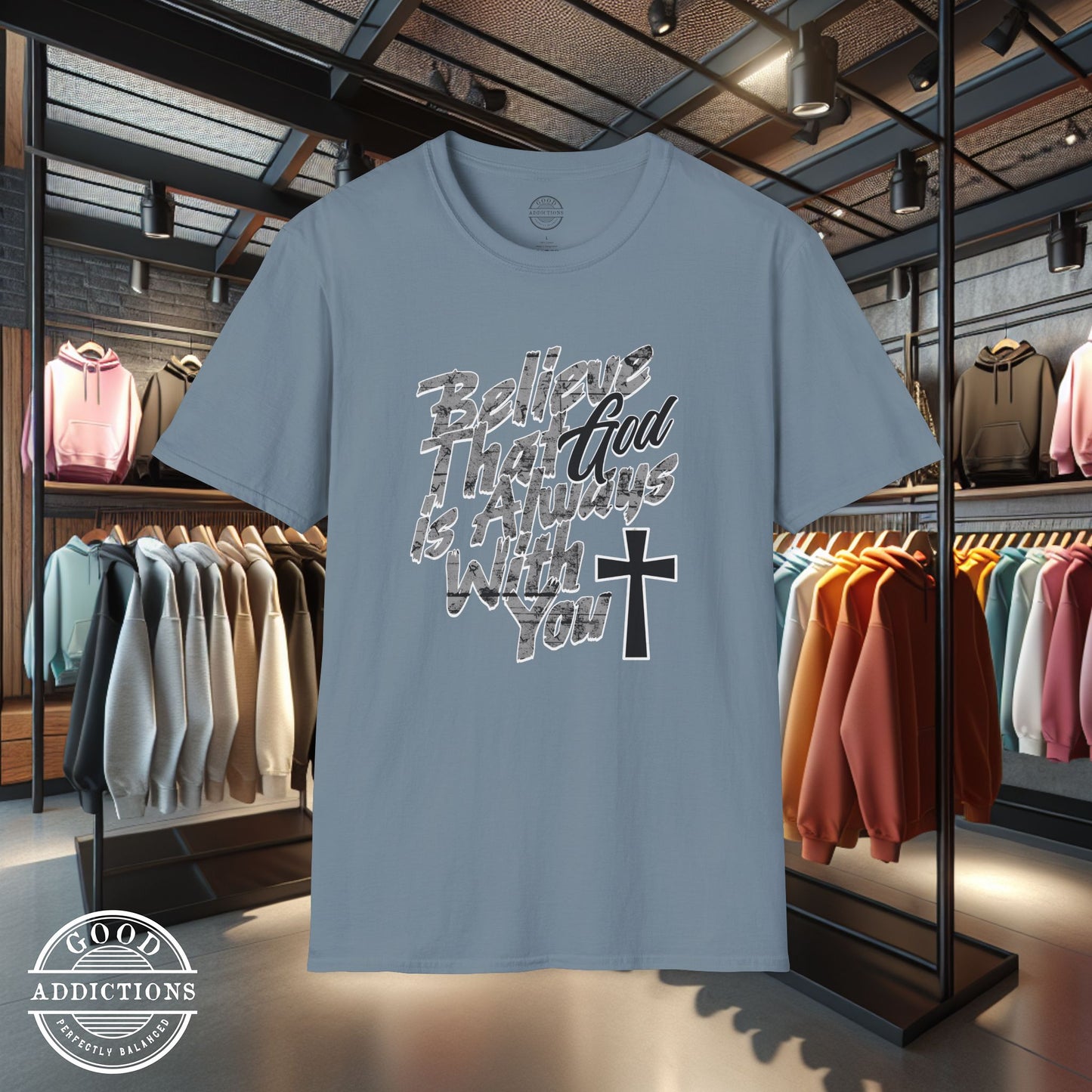 Believe That God Is Always With You T-Shirt – Inspirational Christian Faith Tee for Daily Encouragement