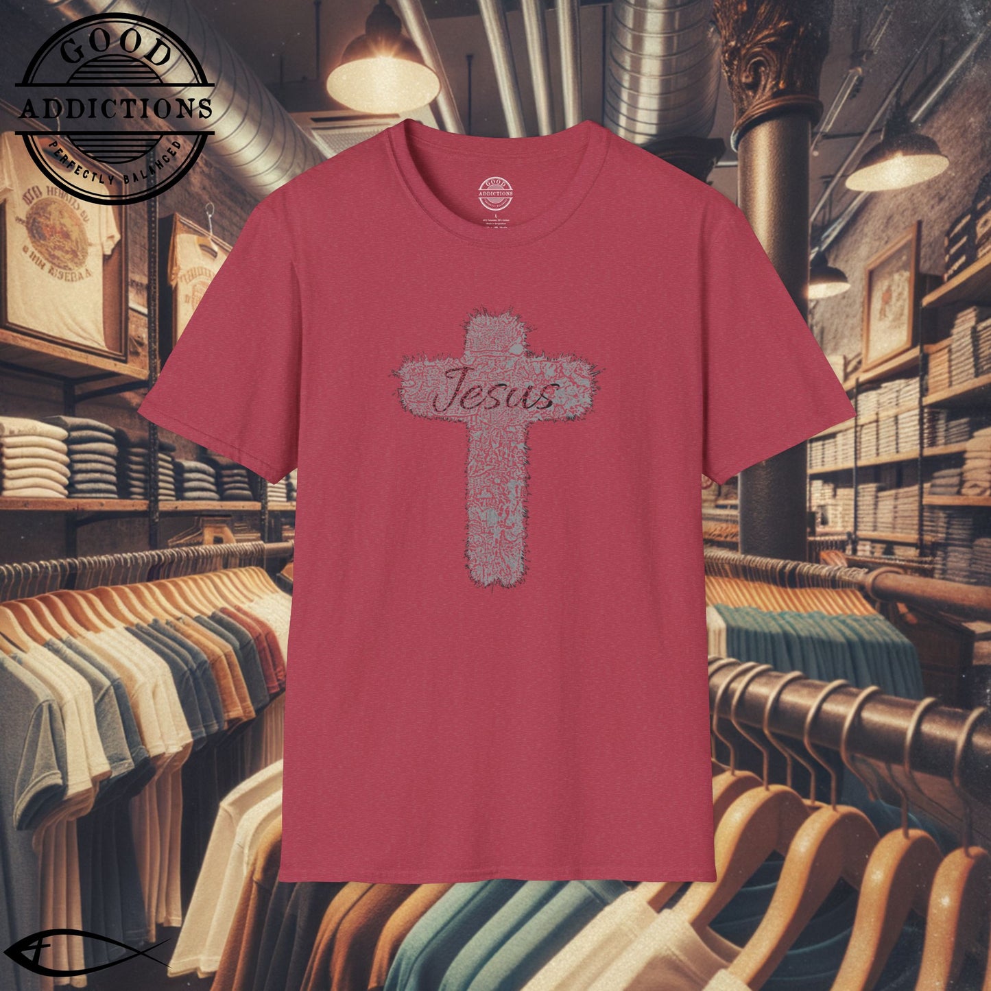 Jesus T-Shirt with Cross in the Middle – Simple Christian Faith Tee for Daily Wear
