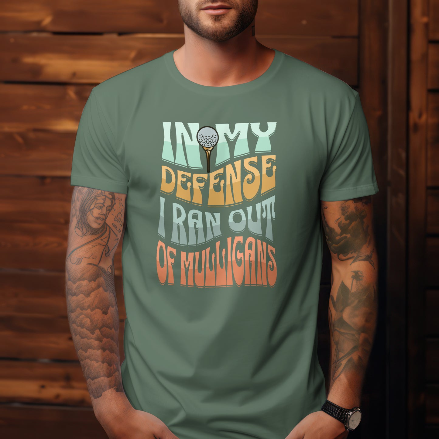 In My Defense I Ran Out of Mulligans T-Shirt – “Funny Golf Excuse” Tee for Weekend Hackers, Golf Bros & Casual Players