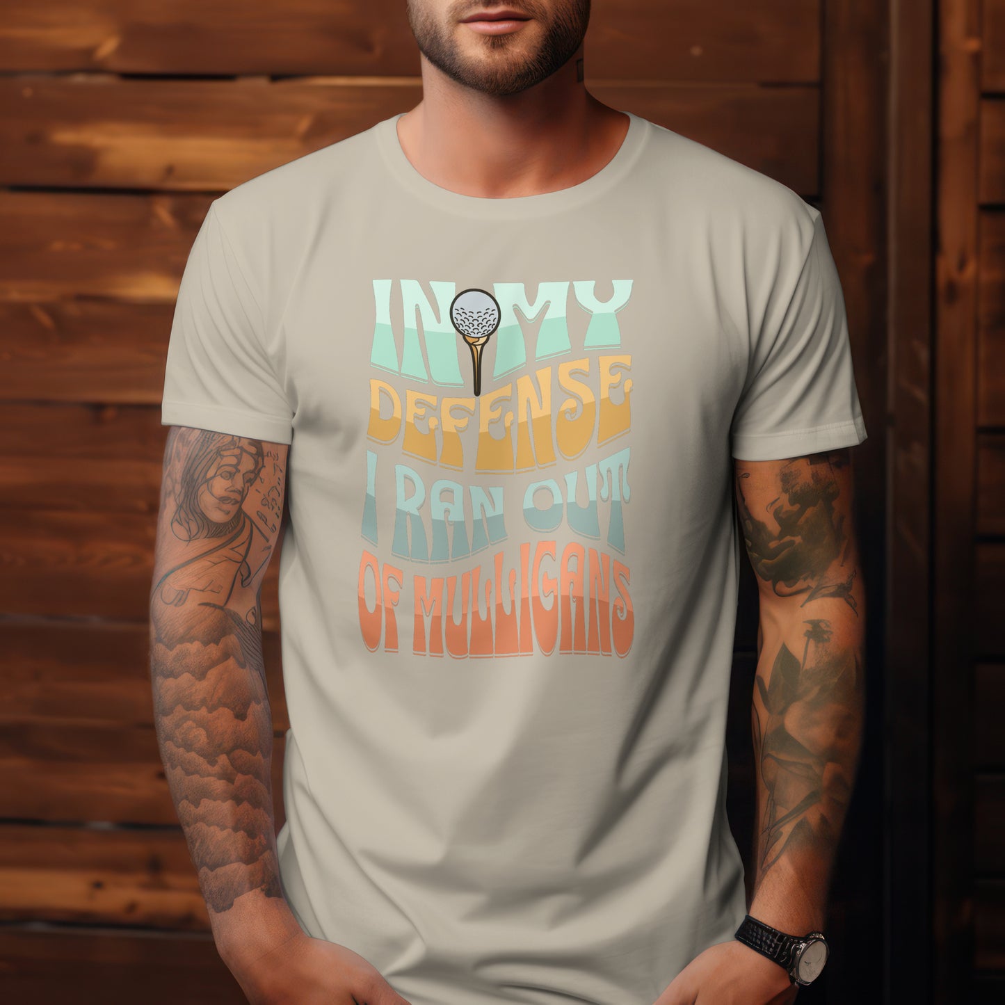 In My Defense I Ran Out of Mulligans T-Shirt – “Funny Golf Excuse” Tee for Weekend Hackers, Golf Bros & Casual Players