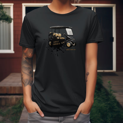 Golf Junkie T-Shirt – “Bling Cart Edition” Funny Luxe Tee for Stylish Players, Cart Lovers & Weekend Ballers