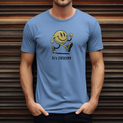 It’s Friday T-Shirt – “Smiley on the Move” Happy Vibes Tee for Weekend Lovers & Positive People
