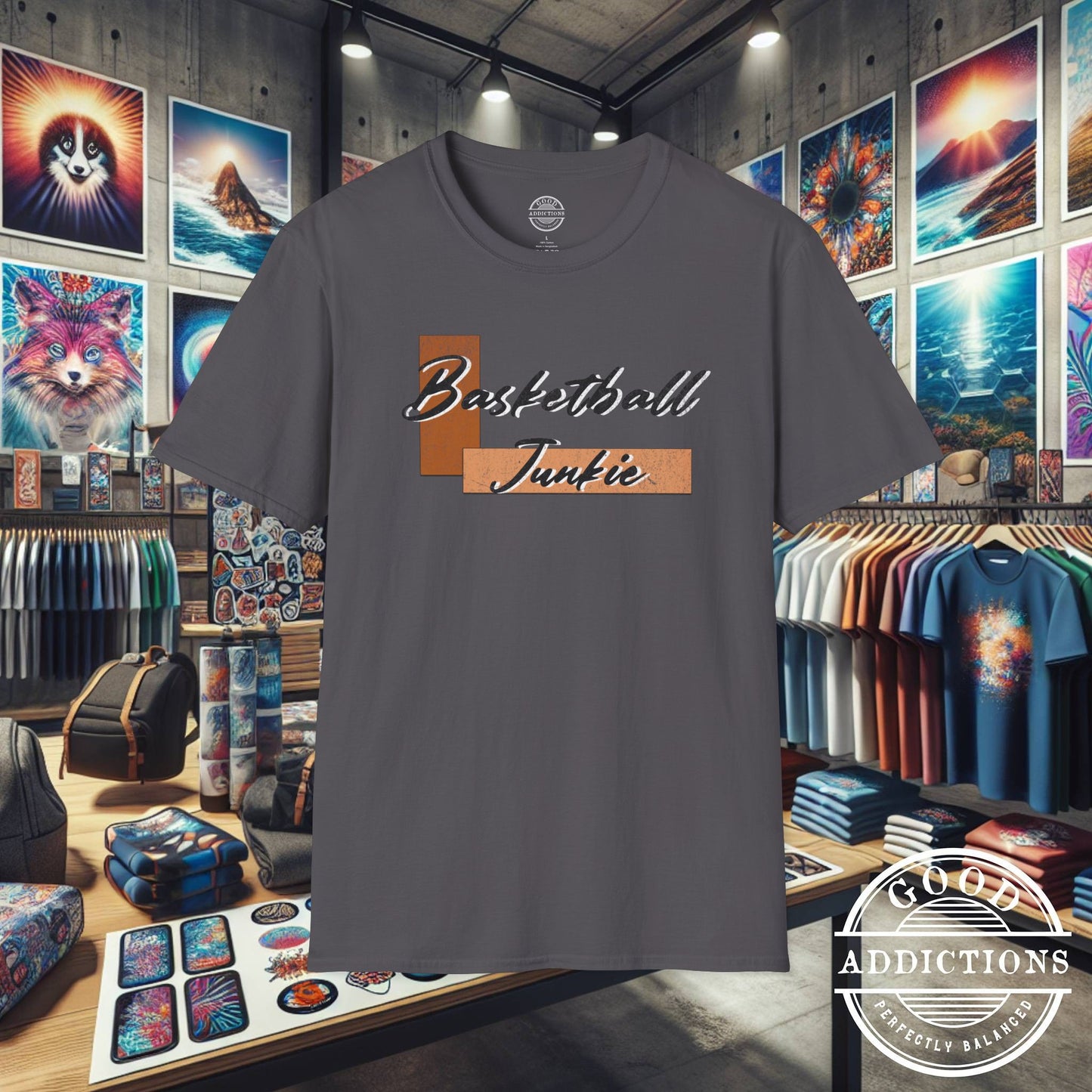Basketball Junkie T-Shirt – Hoops Life Tee for Players, Fans & Court Addicts