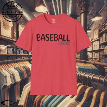 Baseball Junkie T-Shirt – “Diamond Obsessed” Good Addictions Tee for Players, Fans & Game Day Diehards