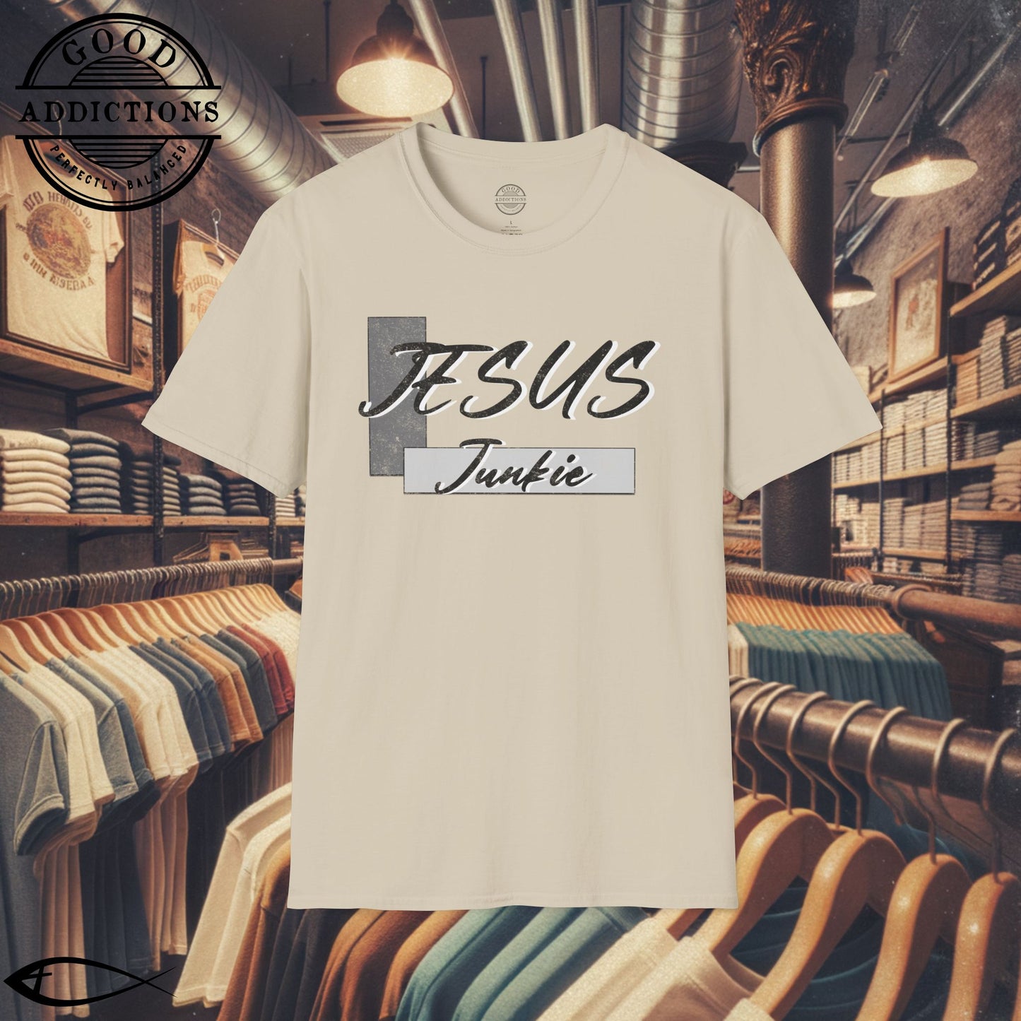 Jesus Junkie T-Shirt – Bold Christian Faith Tee for Believers, Worshippers & Kingdom-Minded Souls