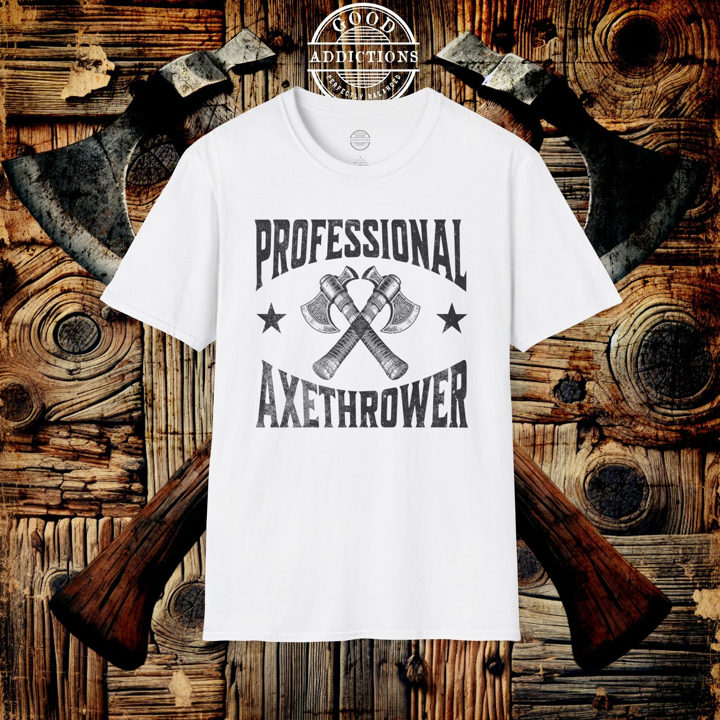 Professional Axe Thrower T-Shirt – “Sharp Focus” Bold Tee for Lumberjacks, League Players & Backyard Warriors