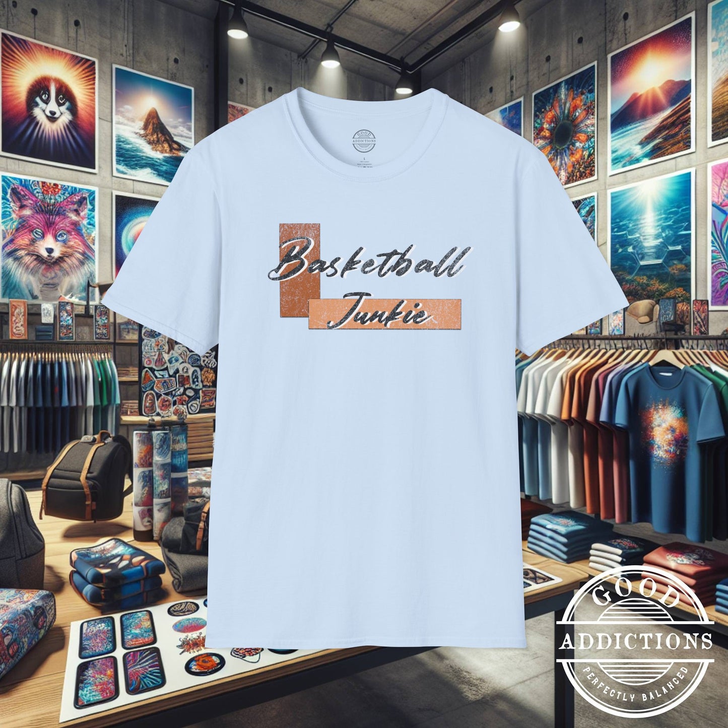 Basketball Junkie T-Shirt – Hoops Life Tee for Players, Fans & Court Addicts