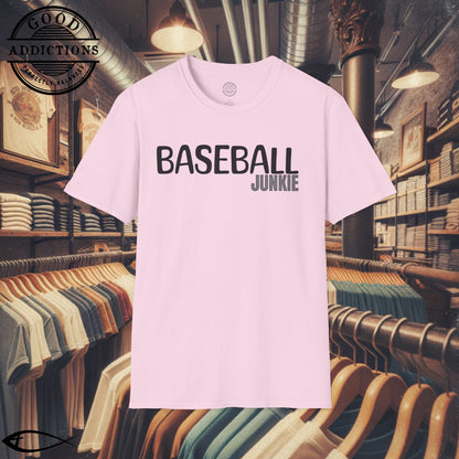 Baseball Junkie T-Shirt – “Diamond Obsessed” Good Addictions Tee for Players, Fans & Game Day Diehards