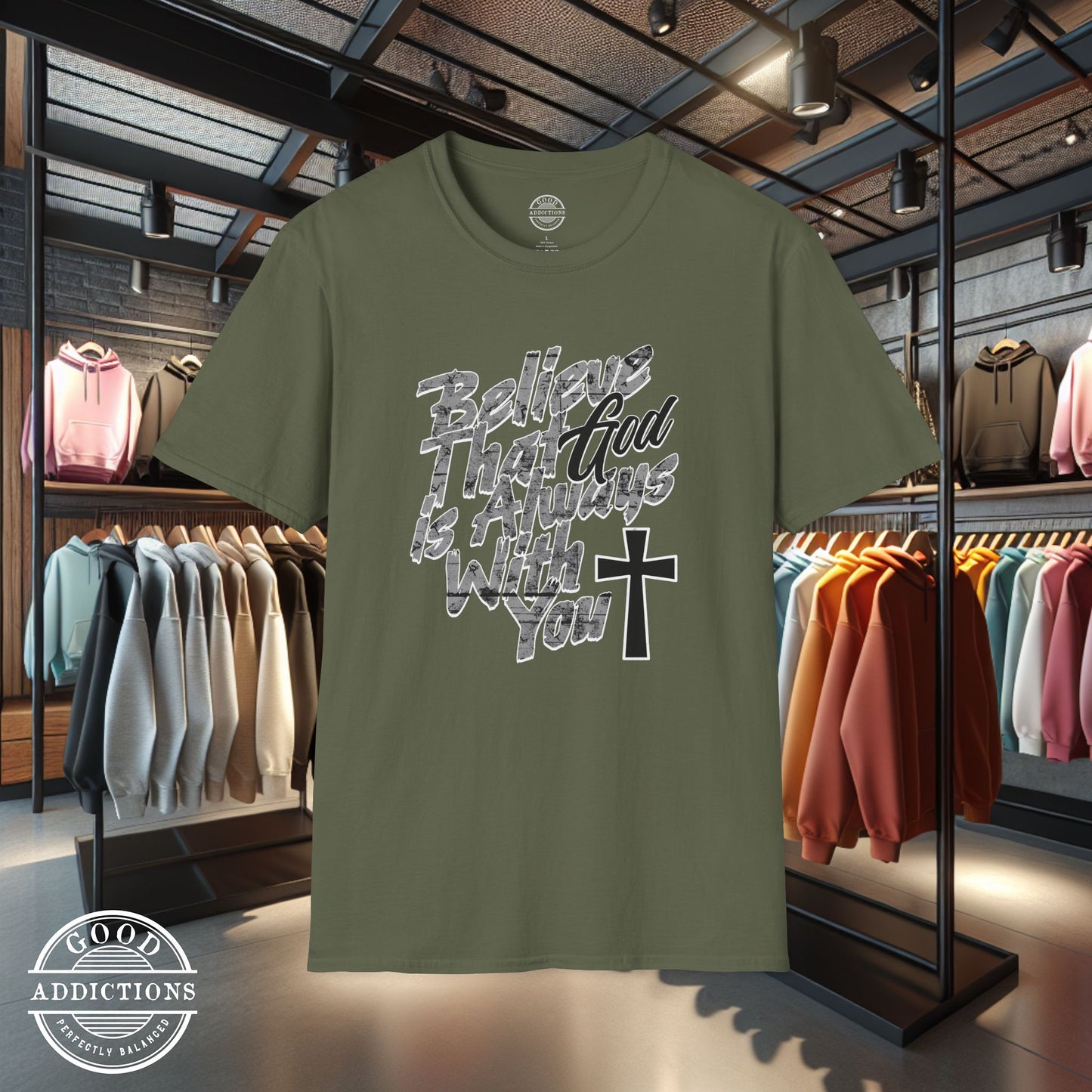 Believe That God Is Always With You T-Shirt – Inspirational Christian Faith Tee for Daily Encouragement