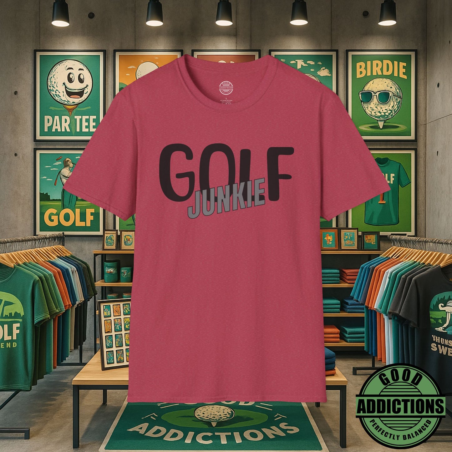 Golf Junkie T-Shirt – “Fairway Obsessed” Good Addictions Tee for Golfers, Weekend Warriors & Tee Time Addicts