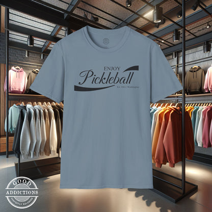 Enjoy Pickleball T-Shirt – “Chill & Dink” Good Addictions Tee for Paddle Lovers, Court Jokers & Pickleball Addicts