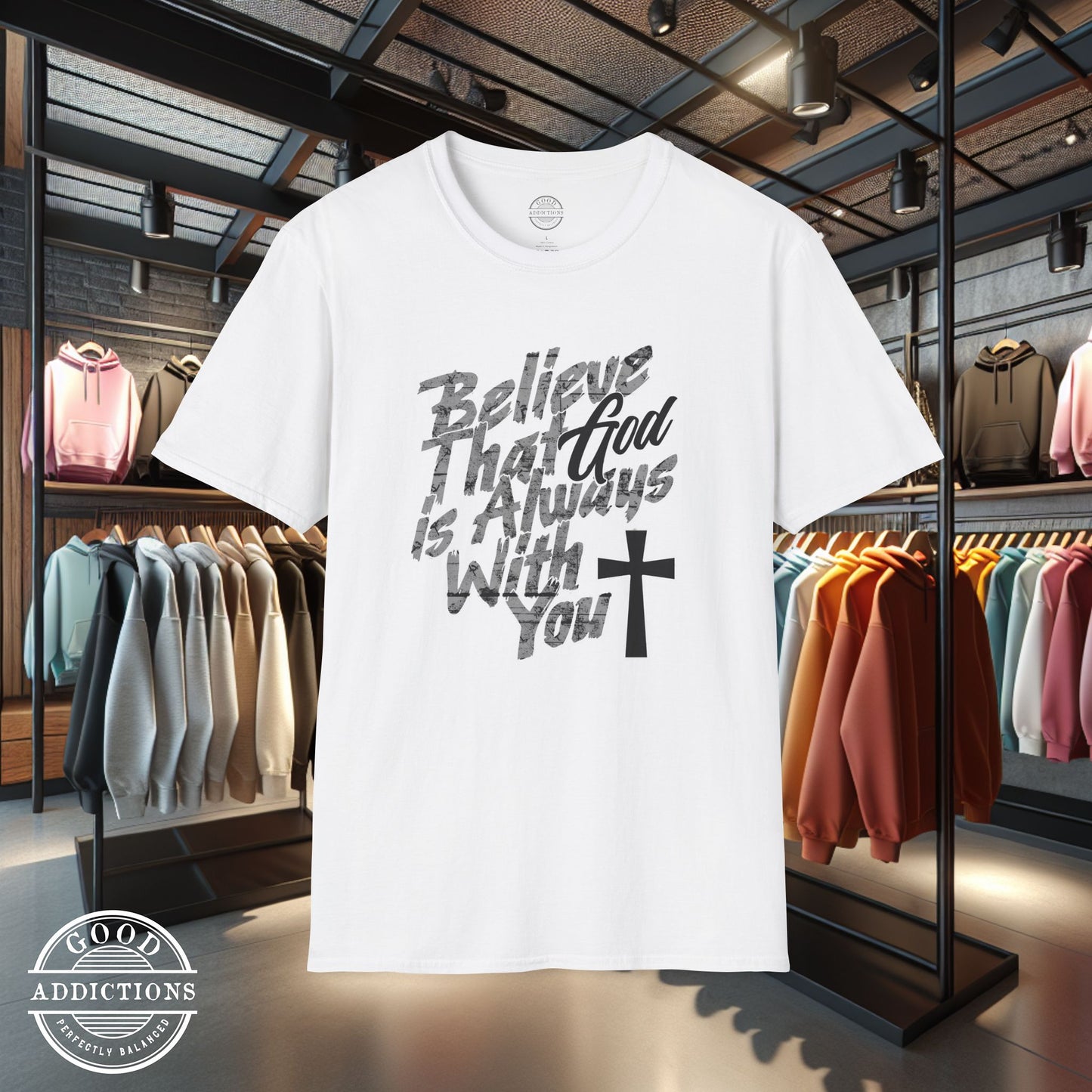 Believe That God Is Always With You T-Shirt – Inspirational Christian Faith Tee for Daily Encouragement