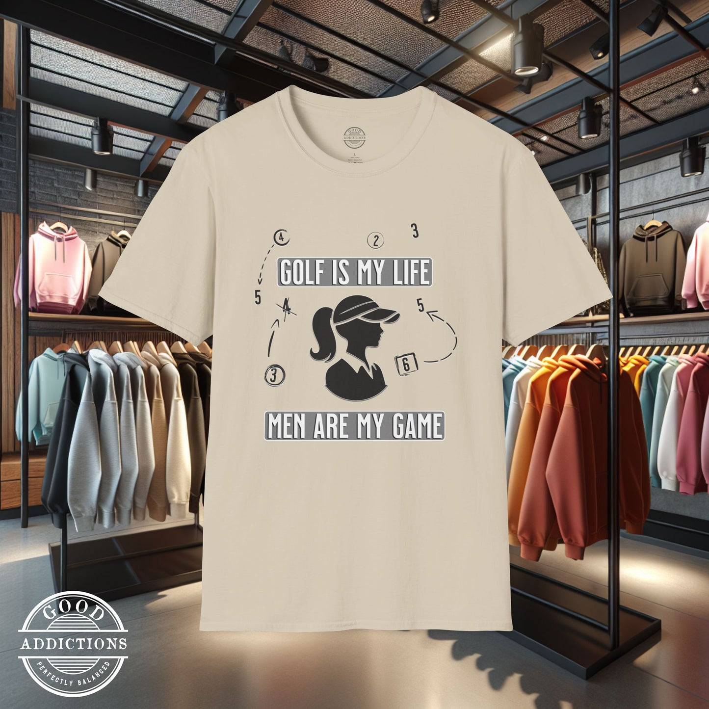 Funny Women’s Golf Shirt - “Golf Is My Life, Men Are My Game” - Golf Humor Tee - Lady Golfer Gift - Flirty Golf Shirt