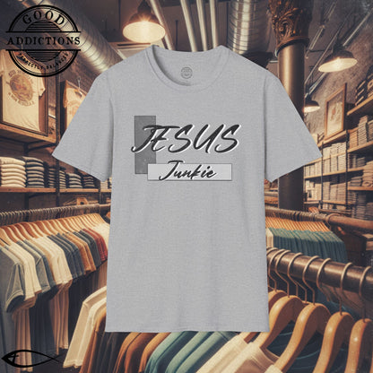 Jesus Junkie T-Shirt – Bold Christian Faith Tee for Believers, Worshippers & Kingdom-Minded Souls