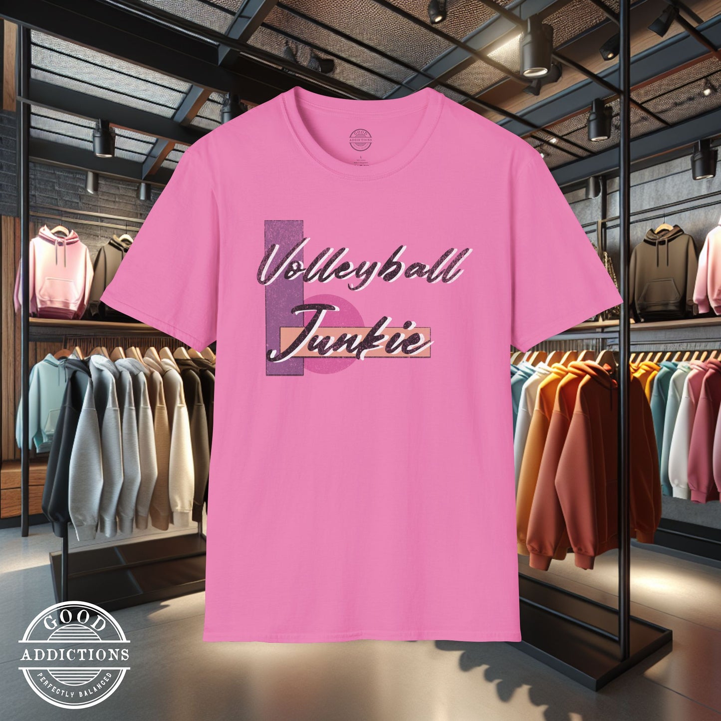 Volleyball Junkie T-Shirt – Fun Athletic Tee for Players, Coaches & Court Addicts