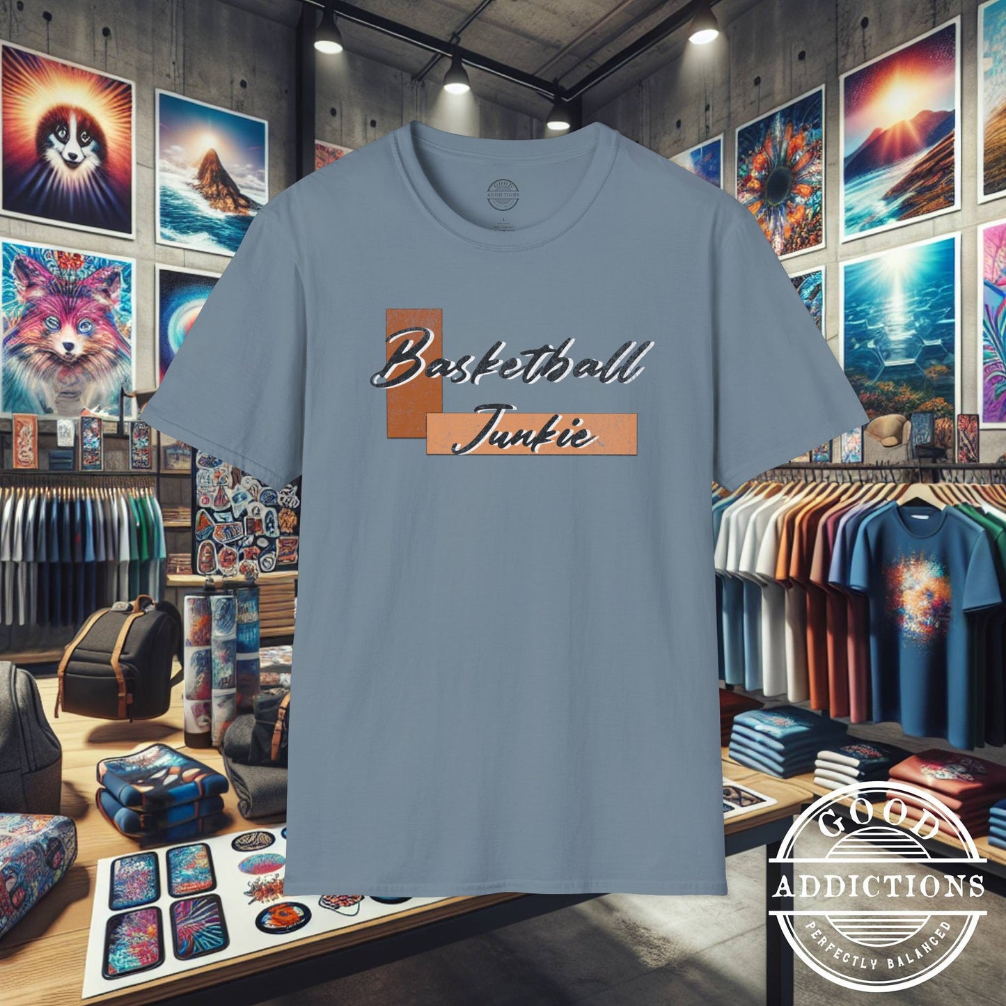 Basketball Junkie T-Shirt – Hoops Life Tee for Players, Fans & Court Addicts