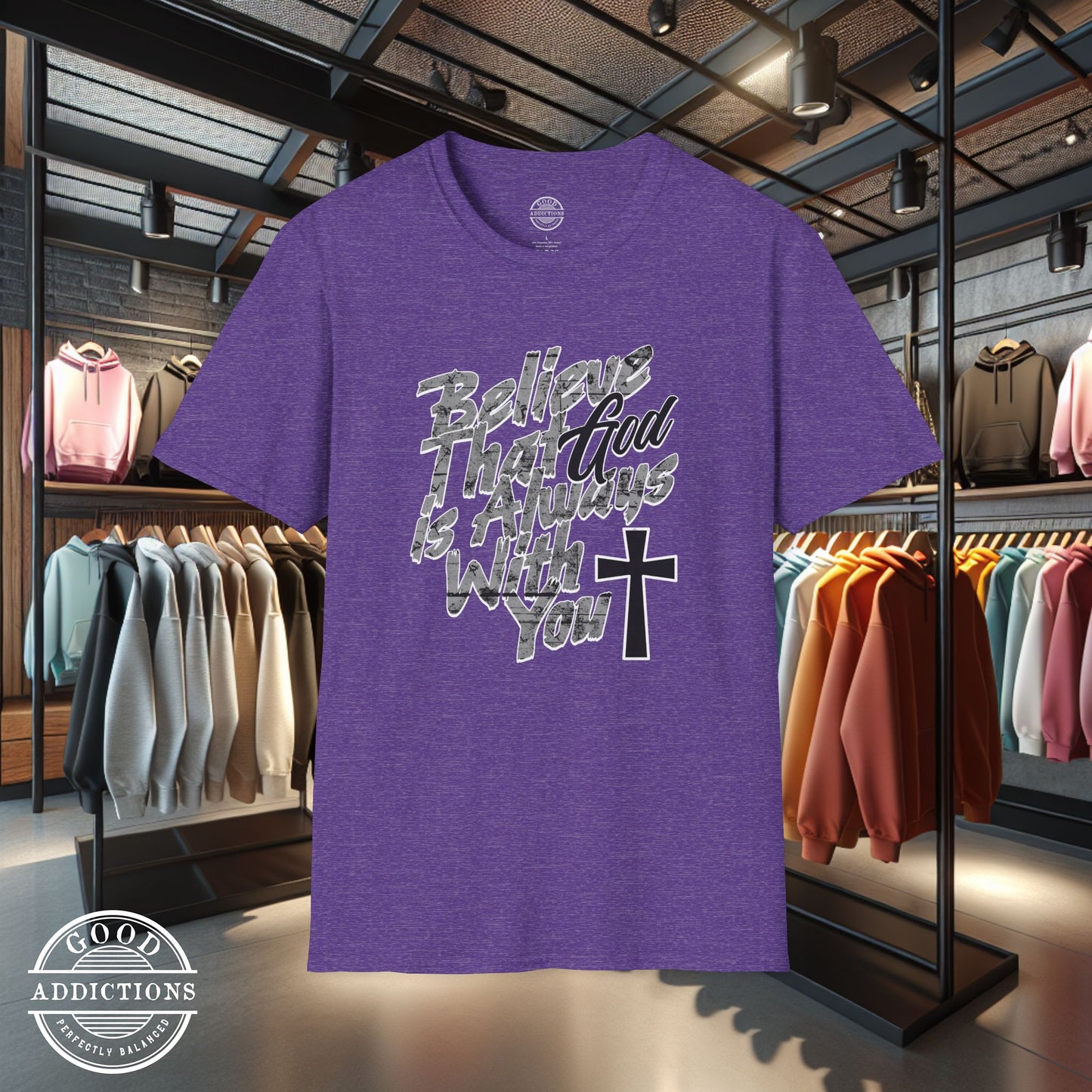 Believe That God Is Always With You T-Shirt – Inspirational Christian Faith Tee for Daily Encouragement