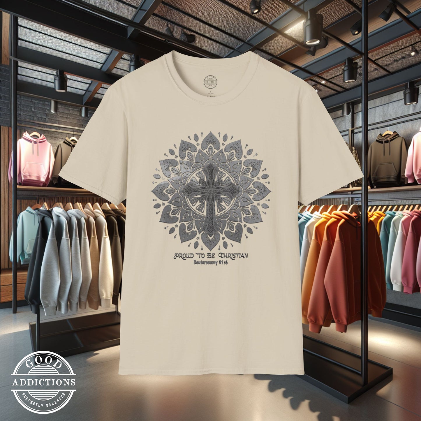 Proud to Be Christian T-Shirt – Faith Mandala Graphic Tee for Spiritual Strength & Everyday Inspiration