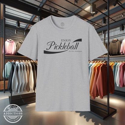 Enjoy Pickleball T-Shirt – “Chill & Dink” Good Addictions Tee for Paddle Lovers, Court Jokers & Pickleball Addicts