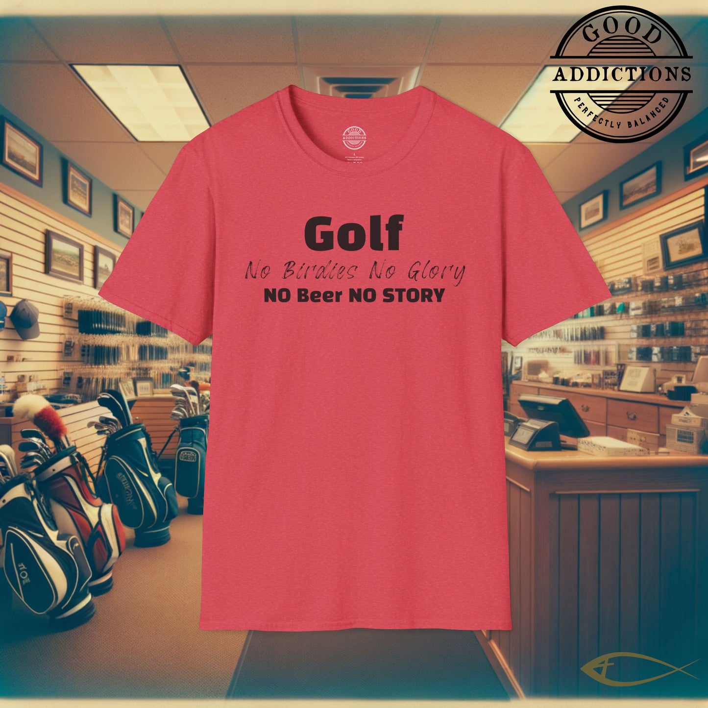 No Birdies No Glory T-Shirt – “No Beers No Story” Funny Golf Tee for Players, Drinkers & Weekend Warriors
