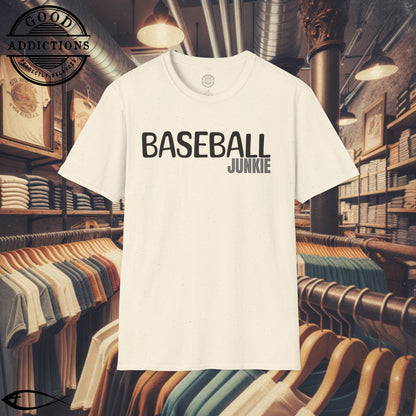 Baseball Junkie T-Shirt – “Diamond Obsessed” Good Addictions Tee for Players, Fans & Game Day Diehards